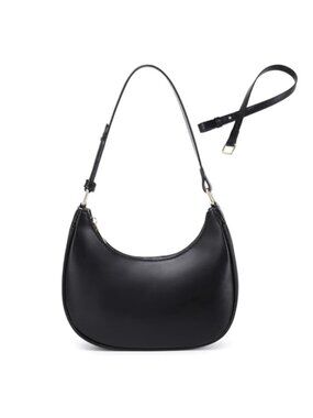 Women Vegan Leather Shoulder Bag with Adjustable Strap Clutch Purse